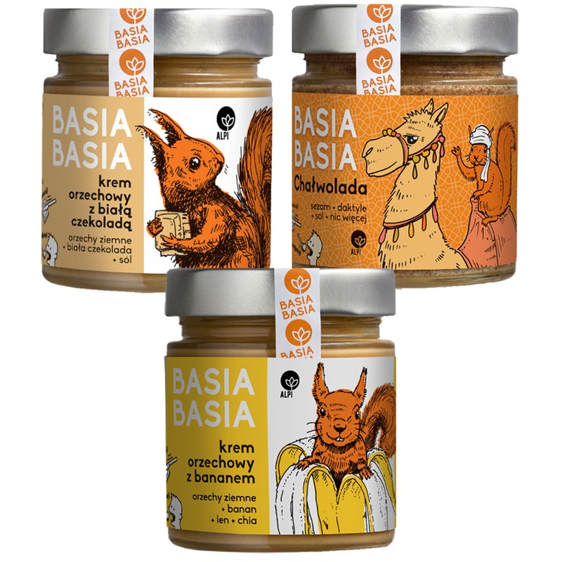 BASIA BASIA KREM ORZECHOWY MIX 3 SMAKÓW chałwa banan