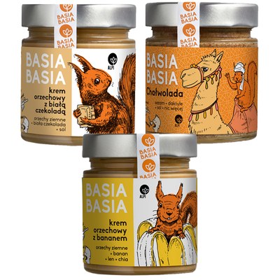BASIA BASIA KREM ORZECHOWY MIX 3 SMAKÓW chałwa banan
