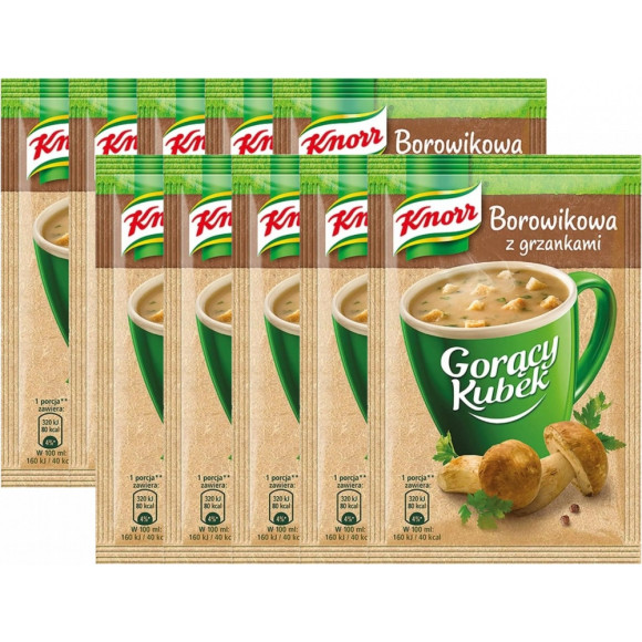 KNORR GORĄCY KUBEK zupa BOROWIKOWA Z GRZANKAMI bez glutaminianu sodu 15G KNORR GORĄCY KUBEK zupa BOROWIKOWA Z GRZANKAMI bez glutaminianu sodu 15G