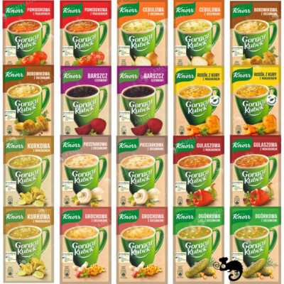 KNORR GORĄCY KUBEK zupa instant ZESTAW MIX RÓŻNYCH SMAKÓW ZUP - 20 sztuk