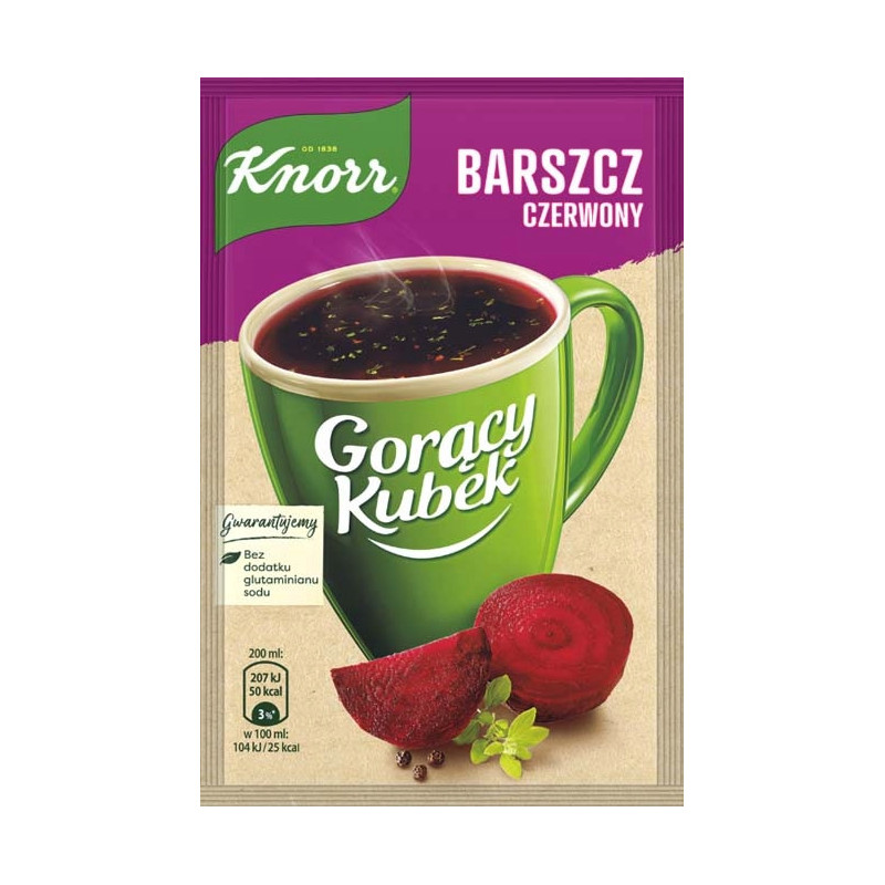 KNORR GORĄCY KUBEK zupa instant ZESTAW MIX RÓŻNYCH SMAKÓW ZUP - 20 sztuk
