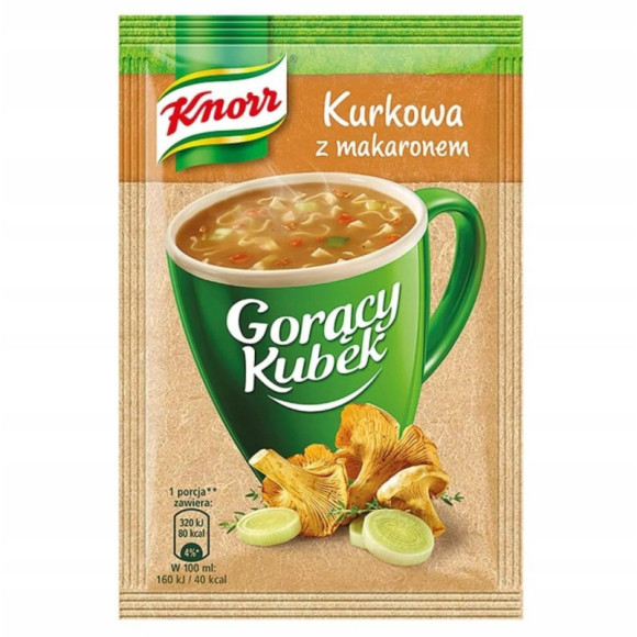 KNORR GORĄCY KUBEK zupa KURKOWA Z MAKARONEM Grzybowa bez glutaminianu 13G KNORR GORĄCY KUBEK zupa KURKOWA Z MAKARONEM Grzybowa bez glutaminianu 13G