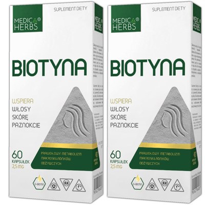 Medica Herbs BIOTYNA WITAMINA B7 H 60 kapsułek x2
