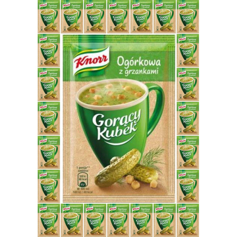 KNORR GORĄCY KUBEK zupa OGÓRKOWA Z GRZANKAMI + grzanki bez glutaminianu 13G
