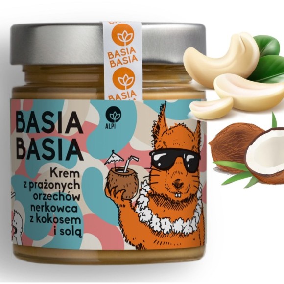 BASIA KREM ORZECHOWY pasta orzechowa NERKOWIEC KOKOS SÓL