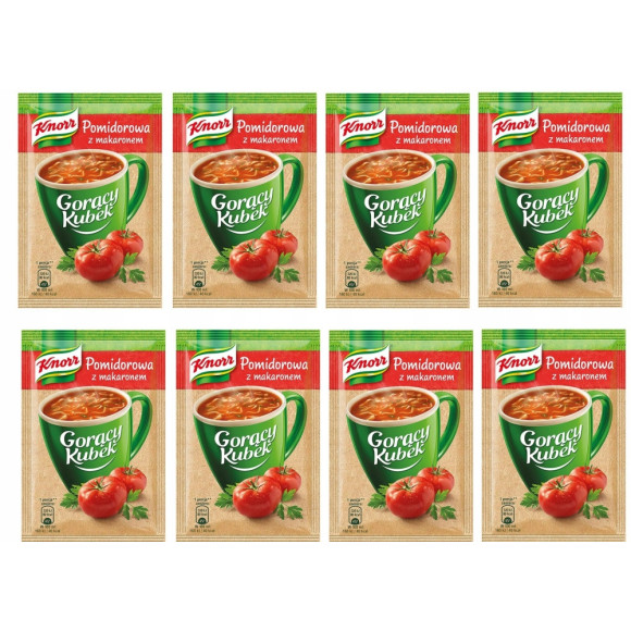 KNORR GORĄCY KUBEK zupa POMIDOROWA Z MAKARONEM Pomidorówka bez glutaminianu