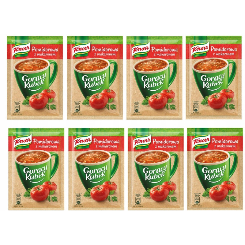 KNORR GORĄCY KUBEK zupa POMIDOROWA Z MAKARONEM Pomidorówka bez glutaminianu