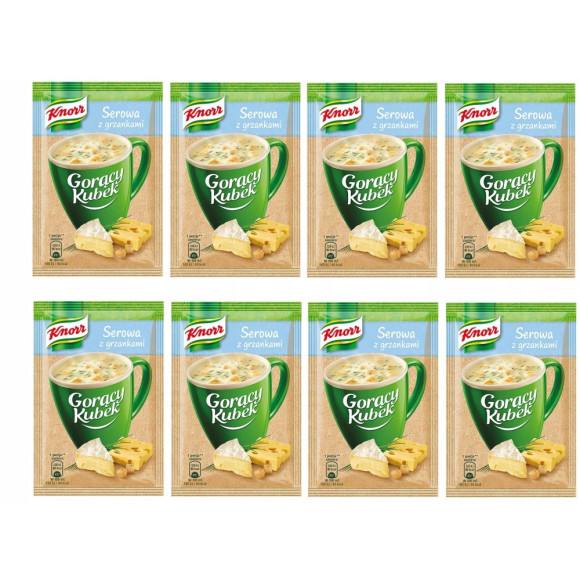 KNORR GORĄCY KUBEK zupa SEROWA Z GRZANKAMI bez glutaminianu sodu 22G