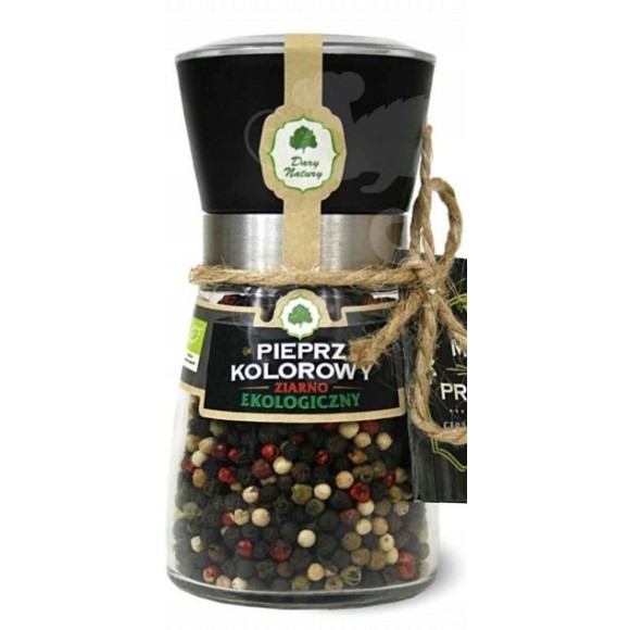 PIEPRZ KOLOROWY ziarno w ziarnie EKO 80g + MŁYNEK w młynku