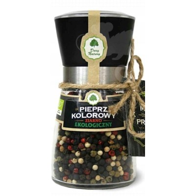 PIEPRZ KOLOROWY ziarno w ziarnie EKO 80g + MŁYNEK w młynku