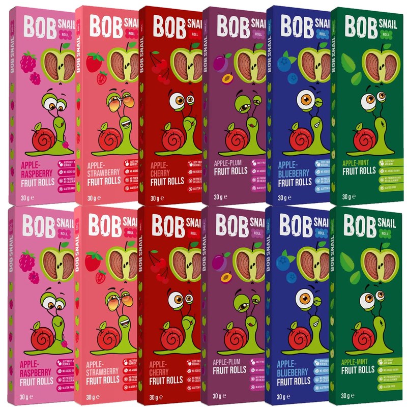 ŚLIMAK BOB SNAIL PRZEKĄSKA OWOCOWA bez cukru MIX 12 SMAKÓW