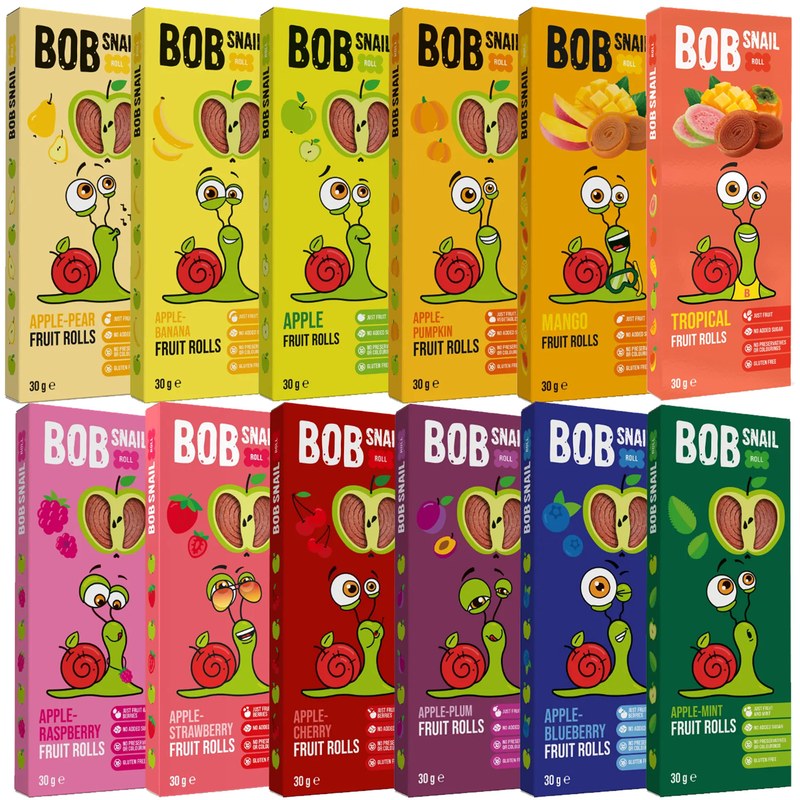 BOB SNAIL PRZEKĄSKA bez cukru MIX SUPER WSZYSTKICH 12