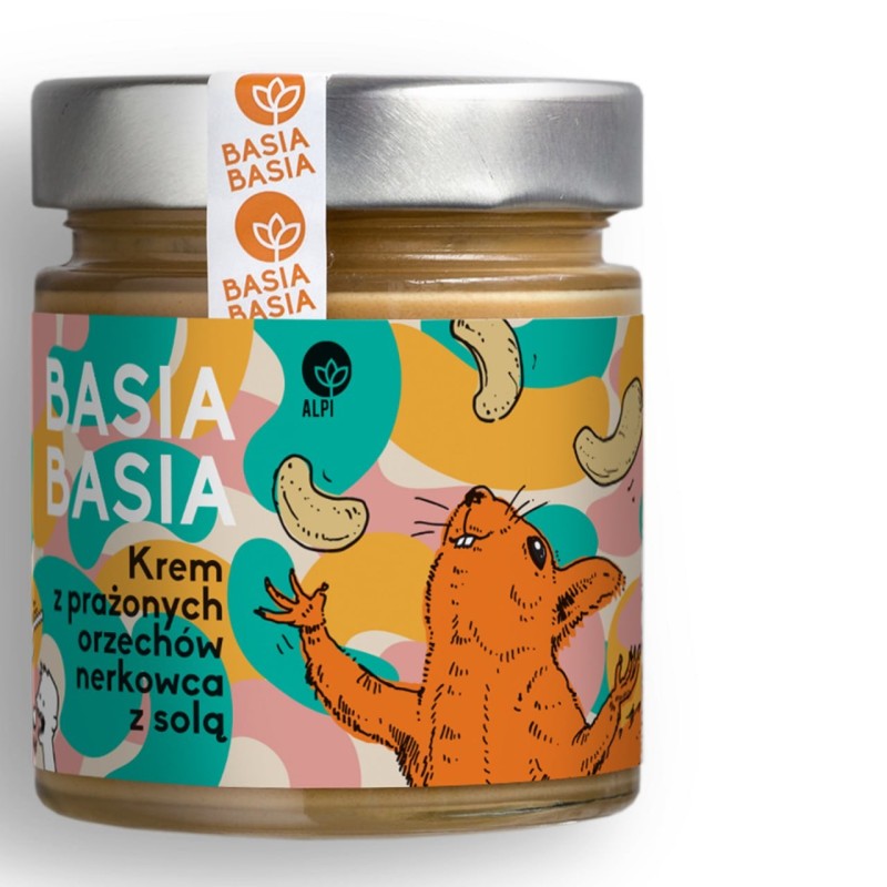 BASIA BASIA KREM pasta ORZECHOWA z NERKOWCA SÓL z solą bez