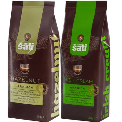 SATI KAWA zestaw kaw smakowych HAZELNUT ORZECHOWA + IRISH