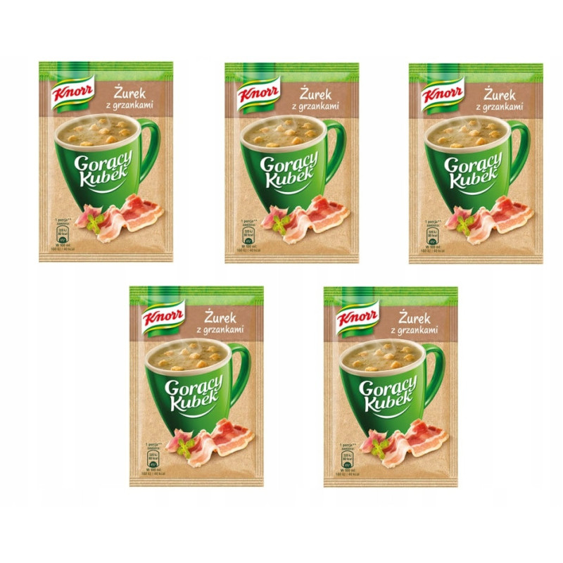 KNORR GORĄCY KUBEK zupa ŻUREK Z GRZANKAMI ŻUR bez glutaminianu sodu 17G