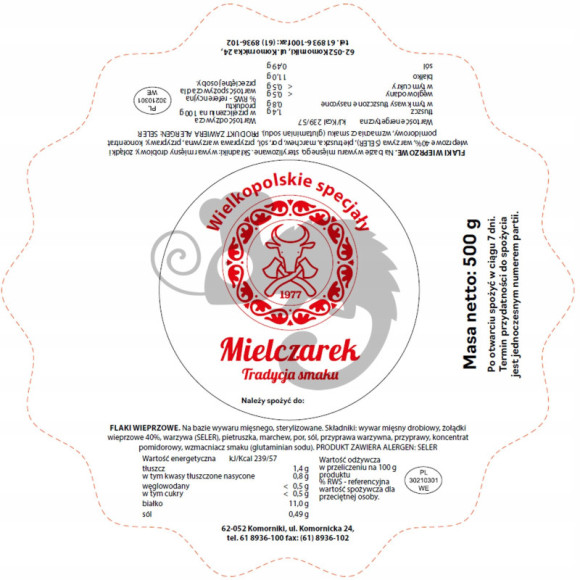 ZUPA GROCHÓWKA GROCHOWA gotowe danie TYLKO PODGRZAĆ 490g 0,49KG MIELCZAREK
