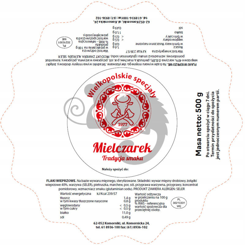 ZUPA GROCHÓWKA GROCHOWA gotowe danie TYLKO PODGRZAĆ 490g 0,49KG MIELCZAREK