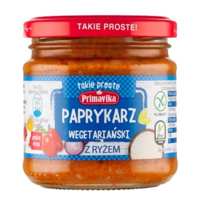 Primavika PAPRYKARZ WEGETARIAŃSKI Z RYŻEM bez glutenu 160g