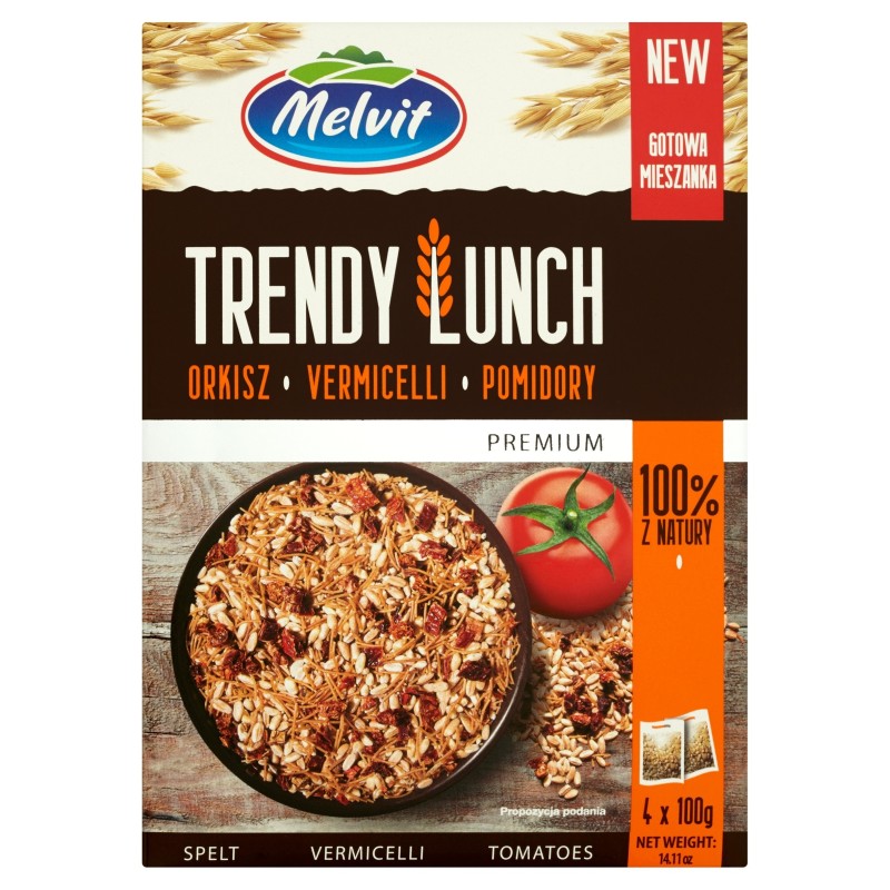 Melvit TRENDY LUNCH ORKISZ Makaron VERMICELLI POMIDORY