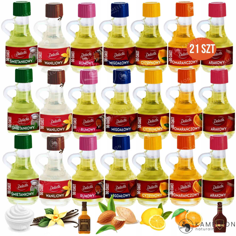 DELECTA AROMATY do ciast ZESTAW 21 szt. MIX SMAKÓW