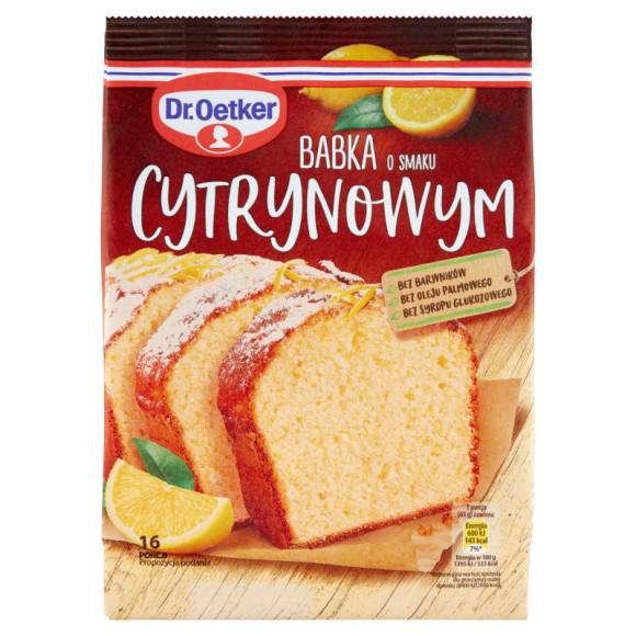 ciasto BABKA CYTRYNOWA o smaku CYTRYNOWYM 375g na 16 porcji DR.OETKER