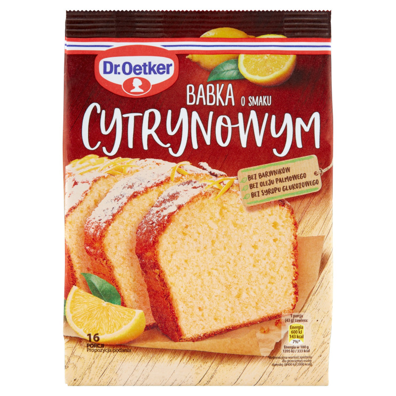ciasto BABKA CYTRYNOWA o smaku CYTRYNOWYM 375g na 16 porcji DR.OETKER