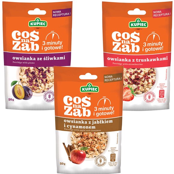 Kupiec COŚ NA ZĄB - OWSIANKA SMAKOWA mix smaków GOTOWA w 3