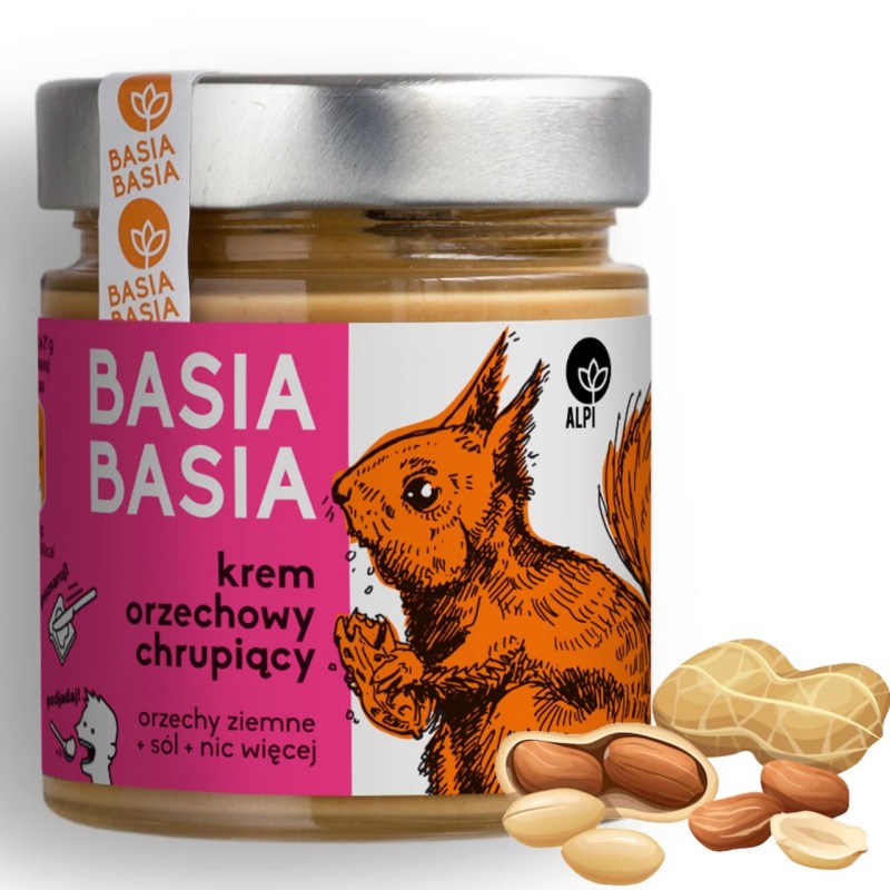 BASIA KREM krem orzechowy CHRUPIĄCY 99% orzeszki + sól bez