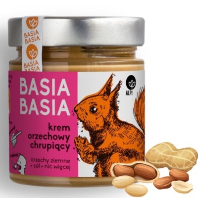 BASIA KREM krem orzechowy CHRUPIĄCY 99% orzeszki + sól bez