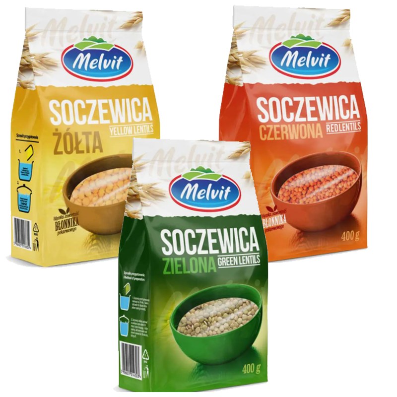 Melvit SOCZEWICA CZERWONA + ZIELONA + ŻÓŁTA mix 3