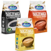 Melvit SOCZEWICA CZARNA BELUGA + CZERWONA + ŻÓŁTA mix 3
