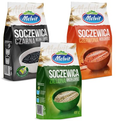 Melvit SOCZEWICA CZARNA BELUGA + CZERWONA + ZIELONA mix 3