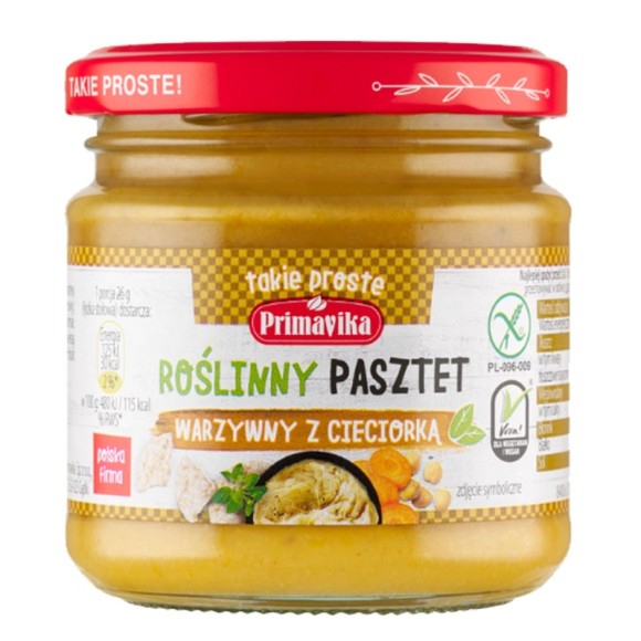 Primavika ROŚLINNY PASZTET WARZYWNY Z CIECIORKĄ bez glutenu