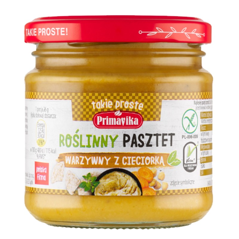 Primavika ROŚLINNY PASZTET WARZYWNY Z CIECIORKĄ bez glutenu
