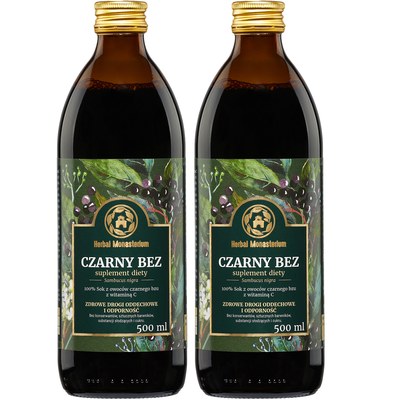 HERBAL SOK z CZARNEGO BZU 500ml wsparcie: DROGI ODDECHOWE
