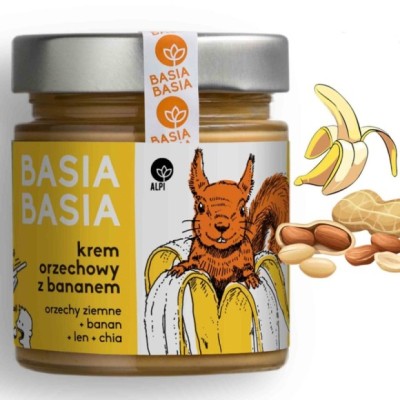 BASIA krem ORZECHOWY BANAN LEN CHIA KREM ORZECHOWY z