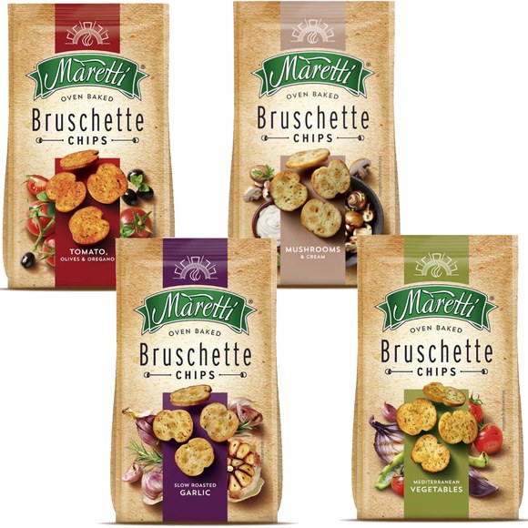 BRUSCHETTA MARETTI Chipsy Krążki chlebowe mix warzyw grzyby