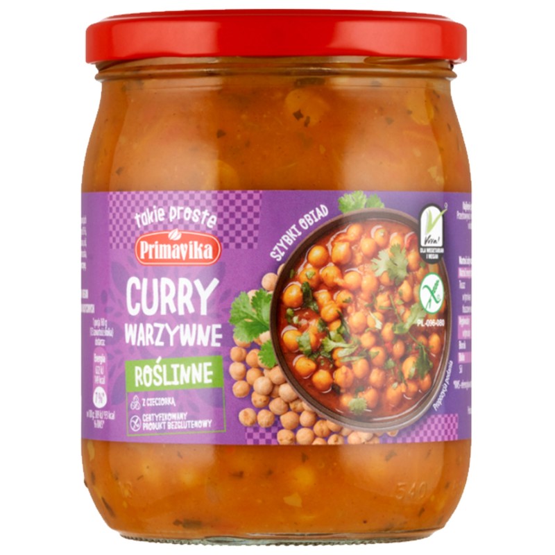 Primavika CURRY WARZYWNE ROŚLINNE Z CIECIORKĄ 470g gotowe
