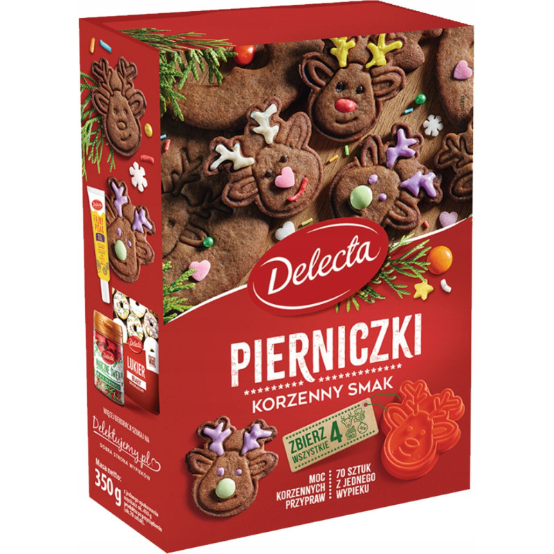DELECTA Zestaw do wypieków 10szt CIASTKA PIERNICZKI FAJNY PISAK x7 POSYPKA