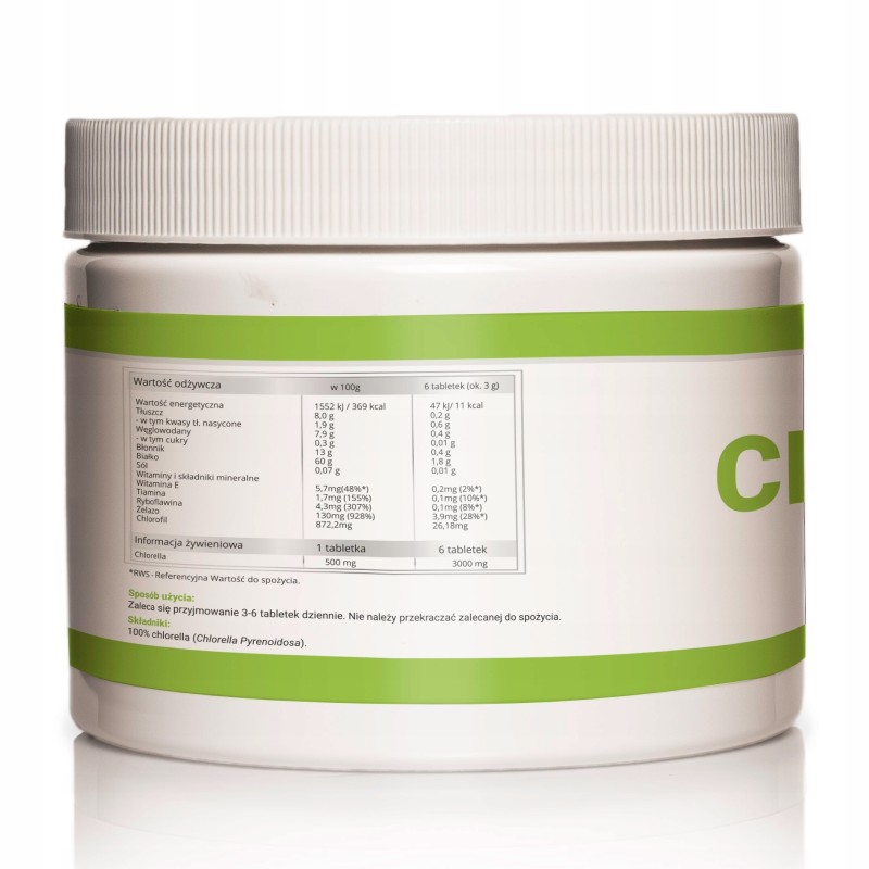Wish CHLORELLA 500 tabletek 250G pomoc OCZYSZCZENIE