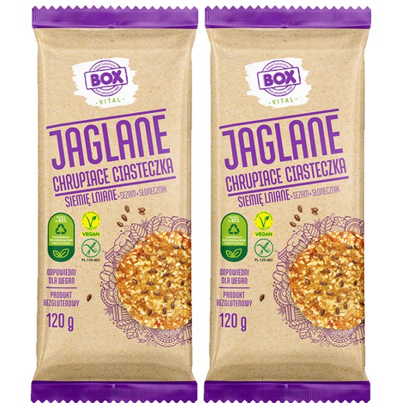 BOX CIASTECZKA JAGLANE siemię sezam wegańskie bezglutenowe
