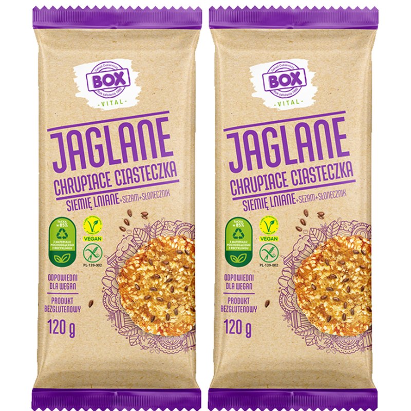 BOX CIASTECZKA JAGLANE siemię sezam wegańskie bezglutenowe