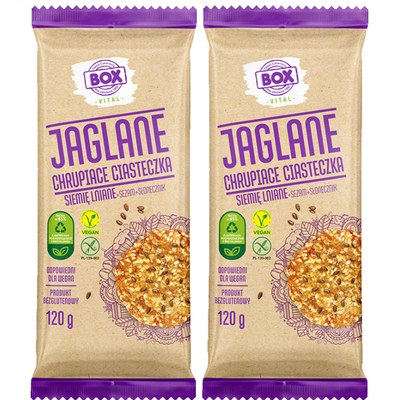 BOX CIASTECZKA JAGLANE siemię sezam wegańskie bezglutenowe