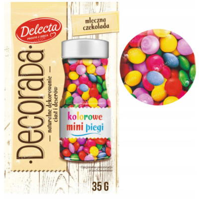 Decorada KOLOROWE MINI PIEGI dekoracja ciast posypka do ciast babeczek 35g