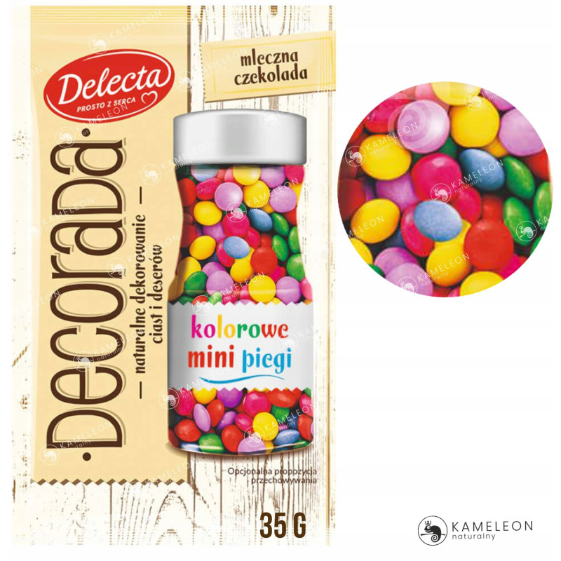 Decorada KOLOROWE MINI PIEGI dekoracja ciast posypka do ciast babeczek 35g