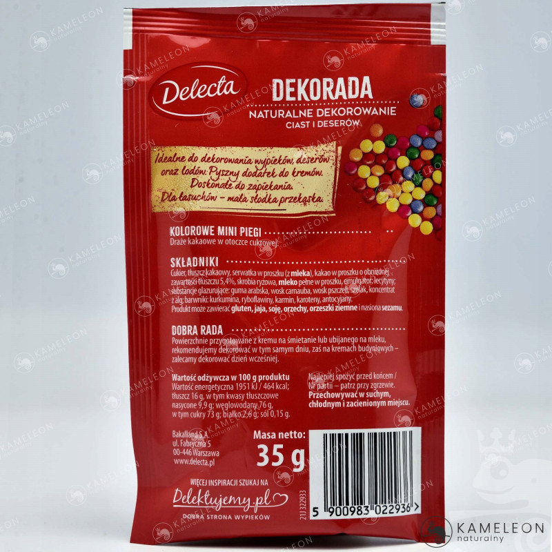 Decorada KOLOROWE MINI PIEGI dekoracja ciast posypka do ciast babeczek 35g