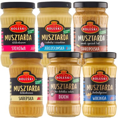 ROLESKI MUSZTARDA mix 6 smaków x175g aż 1,05kg