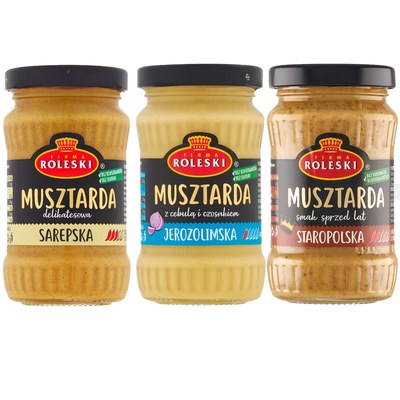 ROLESKI MUSZTARDA mix 3 smaków x175g aż 525g