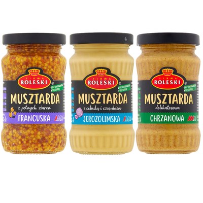Roleski MUSZTARDA zestaw mix 3 smaków x175g aż 525g