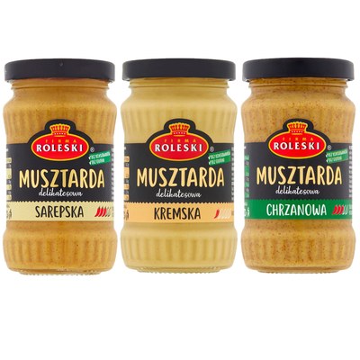 ROLESKI MUSZTARDA mix 3 smaków x175g aż 525g